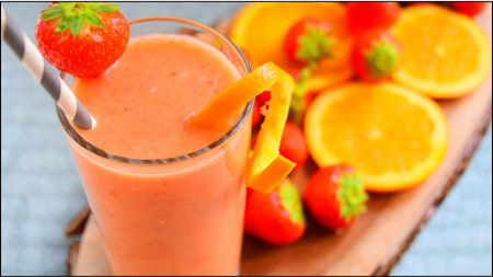 Orange And Strawberries Juice